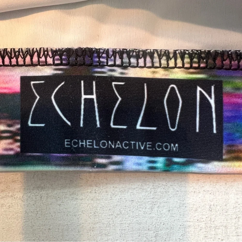 ECHELON Athletic Cycling Multicolor Vibrant Abstract Sports Bra Size Large - Picture 2 of 5